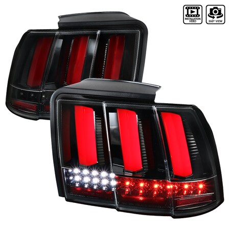 Spec-D Tuning 99-01 Ford Mustang Seq LED Tail Light LT-MST99BKLED-SQ-TM